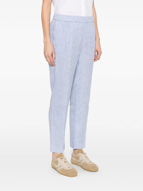 blue tapered trousers