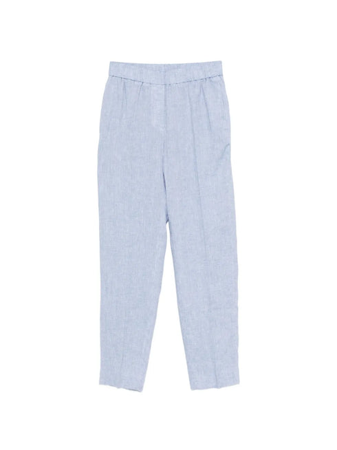 blue tapered trousers