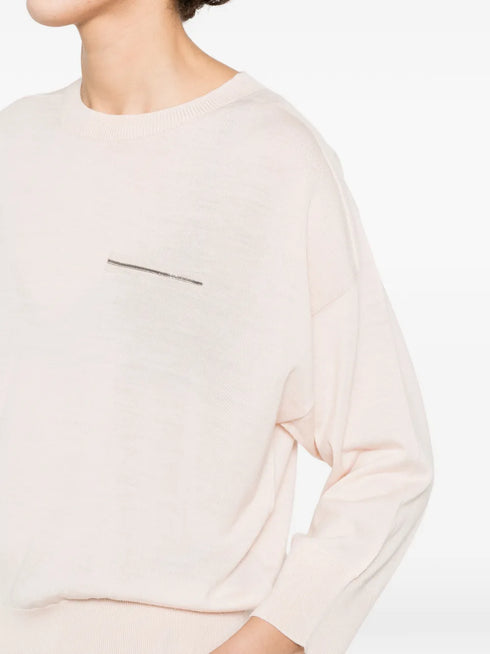 crystal-embellishment sweater