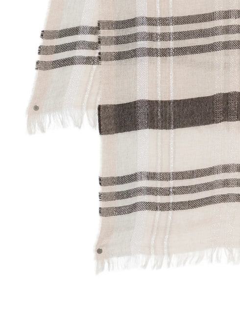striped fringed scarf