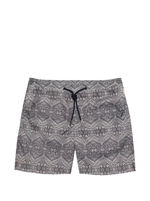 Bulldog drawcord patterned swim shorts