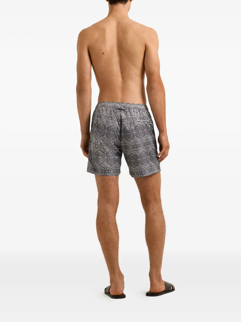 Bulldog drawcord patterned swim shorts