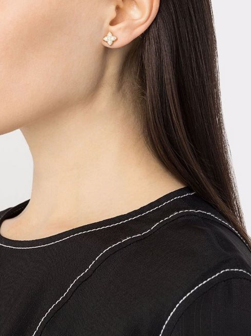 18kt rose gold Princess Flower diamond earrings