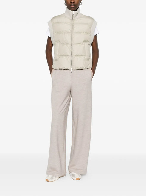 quilted ribbed gilet