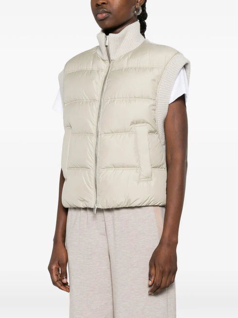 quilted ribbed gilet