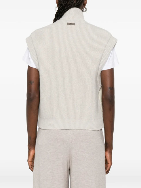 quilted ribbed gilet