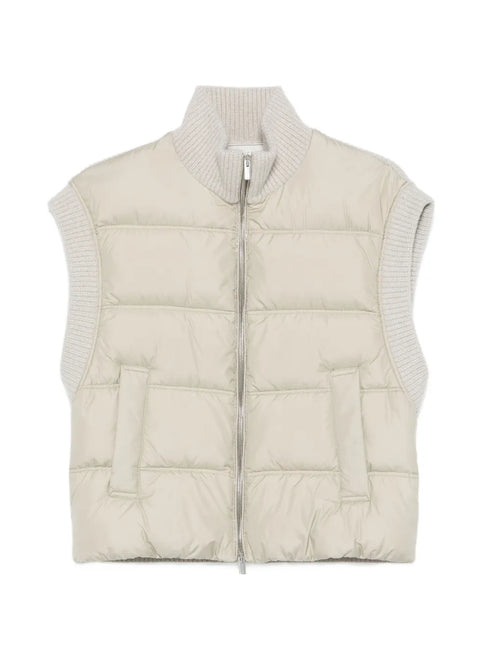 quilted ribbed gilet