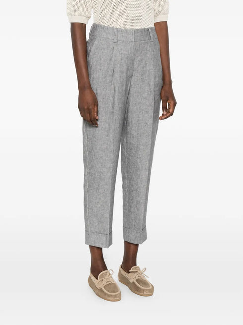 pleated cuffed trousers