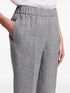 check-pattern elasticated-waistband trousers