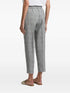 check-pattern elasticated-waistband trousers