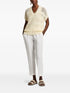 V-neck open knit top