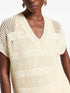 V-neck open knit top