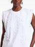 floral-appliqué top