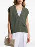 button V-neck knitted vest