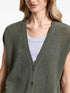 button V-neck knitted vest