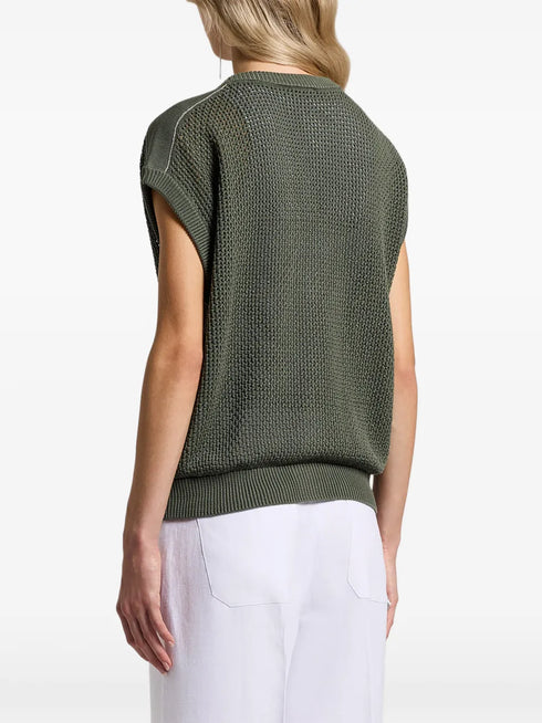 button V-neck knitted vest