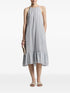 ruffled-hem halterneck midi dress