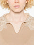 lace-detail V-neck T-shirt