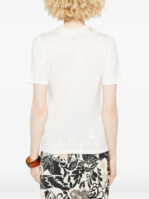 V-neck lace-detail top