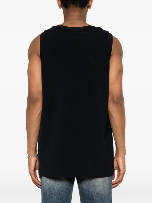 logo-embroidered tank top