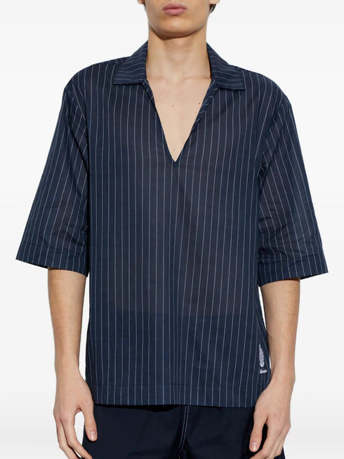 pinstripe V-neck T-shirt