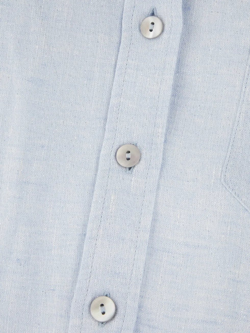 button-up three-quarter sleeve shirt