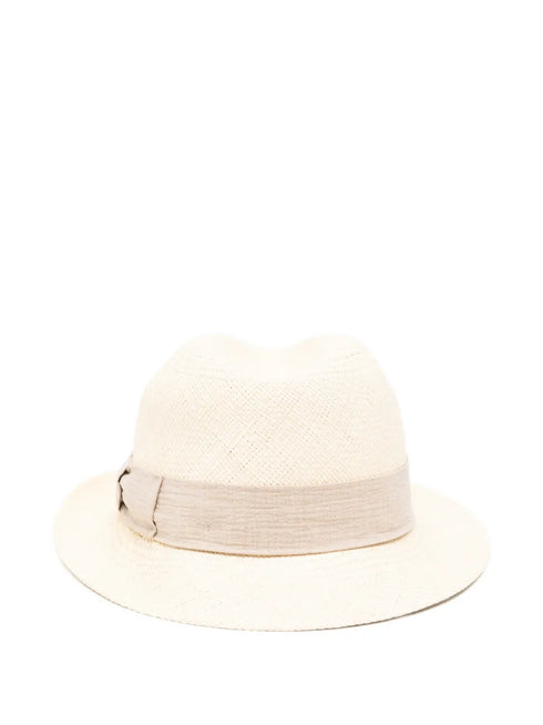 Panama bow-detail hat