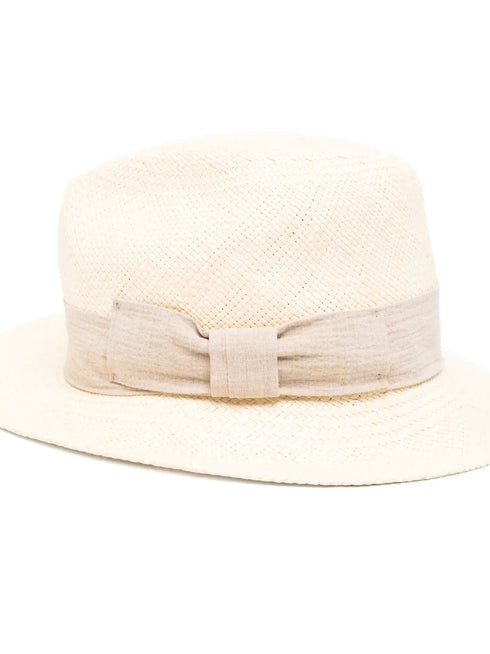 Panama bow-detail hat