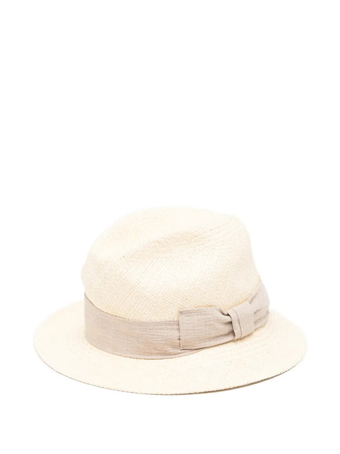 Panama bow-detail hat