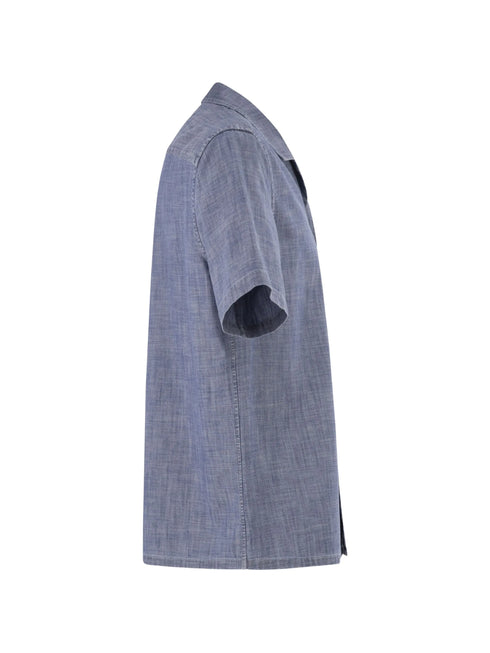 chambray-effect short-sleeves shirt