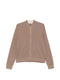 ribbed-knit zip-up cardigan