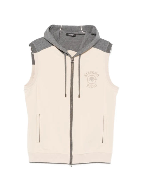logo-embroidered zip-up hoodie