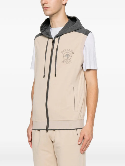 logo-embroidered zip-up hoodie