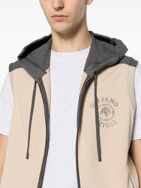 logo-embroidered zip-up hoodie