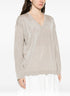 V-neck long-sleeve sweater