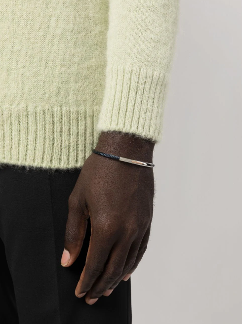 браслет из веревки и цепи с гравировкой логотипа