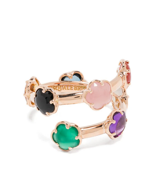 Anillo Figlia dei Fiori en oro rosa de 18 quilates con varias piedras