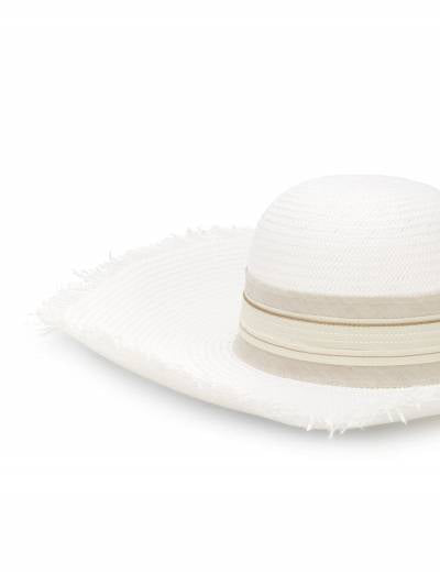 woven ribbon-detailed sun hat