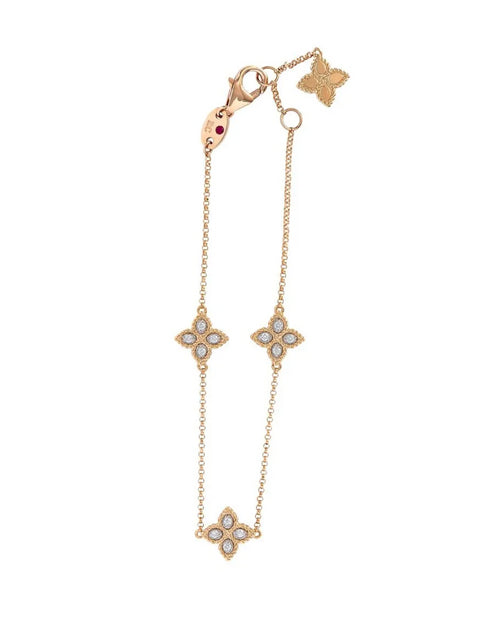 18kt rose gold Princess Flower diamond bracelet