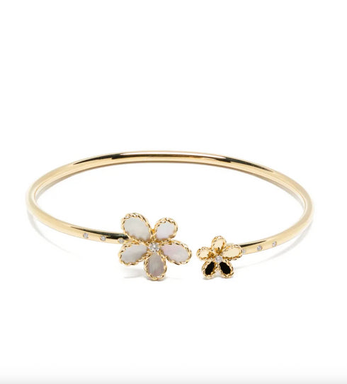 Yellow Gold Diamond Flower Bracelet