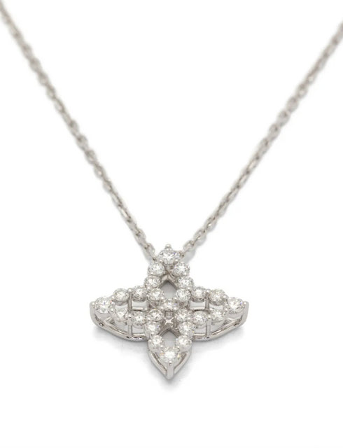 White Gold Diamond Flower Necklace