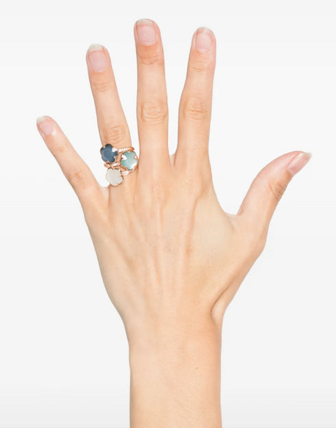 Кольцо Petit Joli Lunaire из розового золота 18 карат с камнями