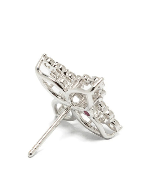 White Gold Diamond Flower Earrings