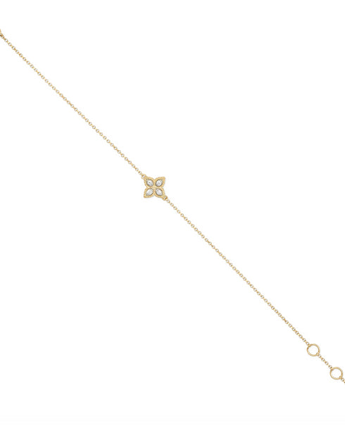 Браслет с бриллиантами «Принцесса Цветок» из 18-каратного желтого золота