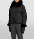 Fur-Trim Puffer Jacket with Gloves
