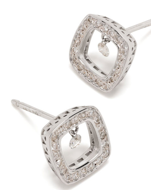 18kt white gold Vega diamond stud earrings