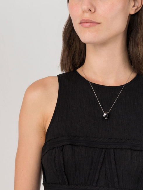 18kt white gold D.Icon diamond pendant necklace