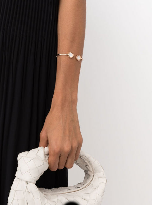 18kt rose gold mother-of-pearl diamond cuff