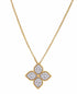 18kt yellow gold Princess Flower diamond pendant necklace
