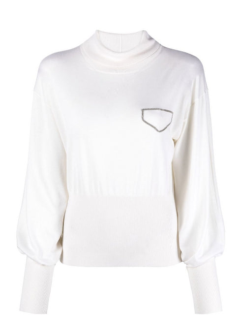 Вязаный джемпер с отделкой Монили